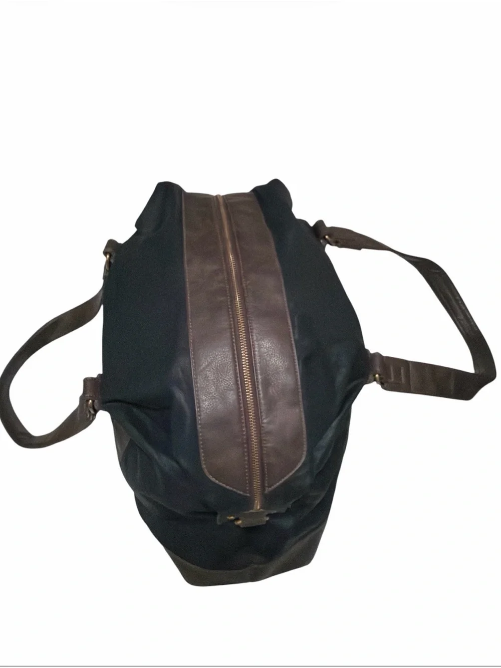 Matt & Nat Black Canvas Duffel with Brown Leather Trim